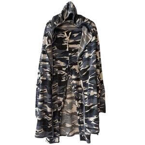 Theo & Spence 2 PC Casual Lounge Set Cardigan & Pant XL Womens Blue Camo